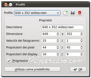 Kdenlive - Profili