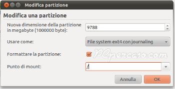 PCpercaso.com: Installazione Ubuntu Netbook - Modifica partizione