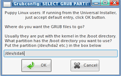 SELECT GRUB PARTITION