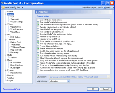 MediaPortal - Configuration