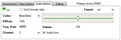 Quinck Media Converter - Audio Options