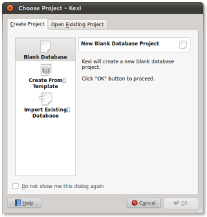 PCpercaso.com: Kexi 2.2 - Nuovo Progetto