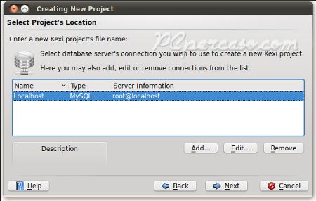 PCpercaso.co - Kexi: Crea Nuovo Database Server