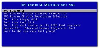 PCpercaso.com: AVG Rescue CD - Main Menu