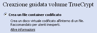 TrueCrypt - Creazione guidata volume cifrato