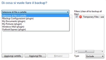 FBackup 4 - selezione file e cartelle