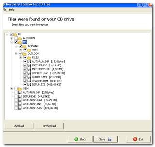 Recovery Toolbox for CD Free - Seleziona file e cartelle